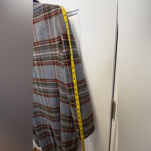 Ralph Lauren Gray and Red Plaid Pea Coat - Picture 7 of 14